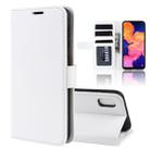 R64 Texture Single Fold Horizontal Flip Leather Case for Galaxy A10E, with Holder & Card Slots & Wallet(white) - 1