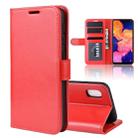 R64 Texture Single Fold Horizontal Flip Leather Case for Galaxy A10E, with Holder & Card Slots & Wallet(red) - 1