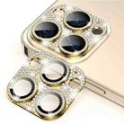 For iPhone 12 Pro ENKAY Hat-Prince Blink Diamond Camera Lens Aluminium Alloy Tempered Glass Film(Golden) - 1