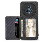 For Honor Magic5 Carbon Fiber Magnetic Card Wallet Bag Phone Case(Black) - 1