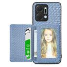 For Honor X7A Carbon Fiber Magnetic Card Wallet Bag Phone Case(Blue) - 1