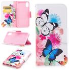 For iPhone SE 2022 / SE 2020 / 8 / 7 Colored Drawing Pattern Horizontal Flip Leather Case with Holder & Card Slots & Wallet(Two Butterflies) - 1