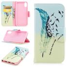 For iPhone SE 2022 / SE 2020 / 8 / 7 Colored Drawing Pattern Horizontal Flip Leather Case with Holder & Card Slots & Wallet(Feather Bird) - 1