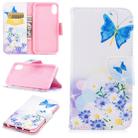 For iPhone SE 2022 / SE 2020 / 8 / 7 Colored Drawing Pattern Horizontal Flip Leather Case with Holder & Card Slots & Wallet(Butterfly Love) - 1