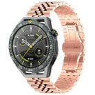 For Huawei Watch GT3 SE Five Bull Half Round Stainless Steel Watch Band + Strap Removal Tool(Rose Gold) - 1