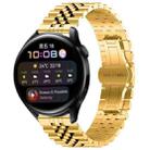 For Huawei Watch 3 / 3 Pro Five Bull Half Round Stainless Steel Watch Band + Strap Removal Tool(Gold) - 1