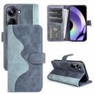 For Realme 10 Pro Stitching Horizontal Flip Leather Phone Case(Blue) - 1