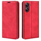 For Realme 10 4G Retro-skin Magnetic Suction Leather Phone Case(Red) - 1