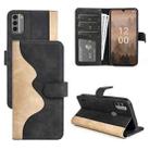 For Nokia C31 Stitching Horizontal Flip Leather Phone Case(Black) - 1