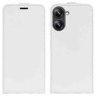 For Realme 10 4G R64 Texture Vertical Flip Leather Phone Case(White) - 1