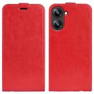 For Realme 10 4G R64 Texture Vertical Flip Leather Phone Case(Red) - 1