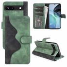 For Google Pixel 7a Stitching Horizontal Flip Leather Phone Case(Green) - 1