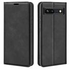 For Google Pixel 7a Retro-skin Magnetic Suction Leather Phone Case(Black) - 1