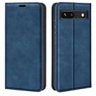 For Google Pixel 7a Retro-skin Magnetic Suction Leather Phone Case(Dark Blue) - 1