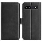 For Google Pixel 7a Dual-side Magnetic Buckle Leather Phone Case(Black) - 1