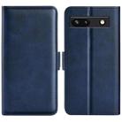 For Google Pixel 7a Dual-side Magnetic Buckle Leather Phone Case(Dark Blue) - 1