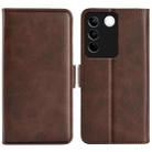 For vivo S16 / S16 Pro Dual-side Magnetic Buckle Leather Phone Case(Brown) - 1