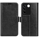 For vivo S16 / S16 Pro R64 Texture Horizontal Flip Leather Phone Case(Black) - 1