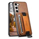 For Samsung Galaxy S23+ 5G Suteni H13 Card Wallet Wrist Strap Holder PU Phone Case(Brown) - 1