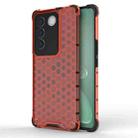 For vivo V27 / V27 Pro Shockproof Honeycomb Phone Case(Red) - 1