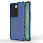 For vivo V27 / V27 Pro Shockproof Honeycomb Phone Case(Blue) - 1