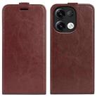 For OPPO Reno9 / Reno9 Pro R64 Texture Single Vertical Flip Leather Phone Case(Brown) - 1