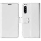 For Sony Xperia10 V R64 Texture Horizontal Flip Leather Phone Case(White) - 1