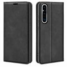 For Sony Xperia 1 V  Retro-skin  Magnetic Suction Leather Phone Case(Black) - 1