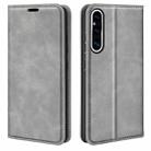 For Sony Xperia 1 V  Retro-skin  Magnetic Suction Leather Phone Case(Grey) - 1