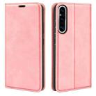For Sony Xperia 1 V  Retro-skin  Magnetic Suction Leather Phone Case(Pink) - 1