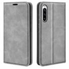 For Sony Xperia 10 V Retro-skin  Magnetic Suction Leather Phone Case(Grey) - 1