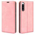 For Sony Xperia 10 V Retro-skin  Magnetic Suction Leather Phone Case(Pink) - 1