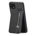 For Samsung Galaxy A22 5G Carbon Fiber Vertical Flip Zipper Phone Case(Black) - 1