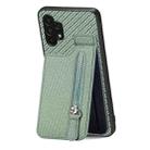 For Samsung Galaxy A32 5G Carbon Fiber Vertical Flip Zipper Phone Case(Green) - 1