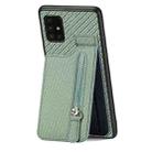 For Samsung Galaxy A51 5G Carbon Fiber Vertical Flip Zipper Phone Case(Green) - 1