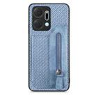 For Honor X7A Carbon Fiber Horizontal Flip Zipper Wallet Phone Case(Blue) - 1