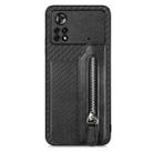 For Xiaomi Poco X4 Pro 5G Carbon Fiber Horizontal Flip Zipper Wallet Phone Case(Black) - 1