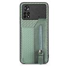 For Xiaomi Poco X4 Pro 5G Carbon Fiber Horizontal Flip Zipper Wallet Phone Case(Green) - 1
