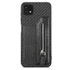 For Samsung Galaxy A22 5G Carbon Fiber Horizontal Flip Zipper Wallet Phone Case(Black) - 1