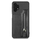 For Samsung Galaxy A32 5G Carbon Fiber Horizontal Flip Zipper Wallet Phone Case(Black) - 1