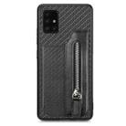 For Samsung Galaxy A51 5G Carbon Fiber Horizontal Flip Zipper Wallet Phone Case(Black) - 1