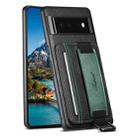 For Googel Pixel 6 Suteni H13 Card Wallet Wrist Strap Holder PU Phone Case(Black) - 1