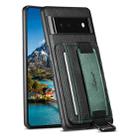 For Googel Pixel 6a Suteni H13 Card Wallet Wrist Strap Holder PU Phone Case(Black) - 1