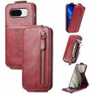 For Google Pixel 8 Zipper Wallet Vertical Flip Leather Phone Case(Red) - 1