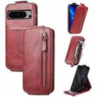 For Google Pixel 8 Pro Zipper Wallet Vertical Flip Leather Phone Case(Red) - 1