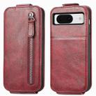 For Google Pixel 8a Zipper Wallet Vertical Flip Leather Phone Case(Red) - 1