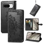 For Google Pixel 8 Mandala Flower Embossed Leather Phone Case(Black) - 1