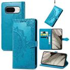 For Google Pixel 8 Mandala Flower Embossed Leather Phone Case(Blue) - 1