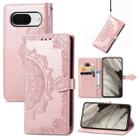 For Google Pixel 8 Mandala Flower Embossed Leather Phone Case(Rose Gold) - 1