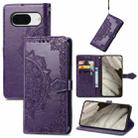 For Google Pixel 8 Mandala Flower Embossed Leather Phone Case(Purple) - 1